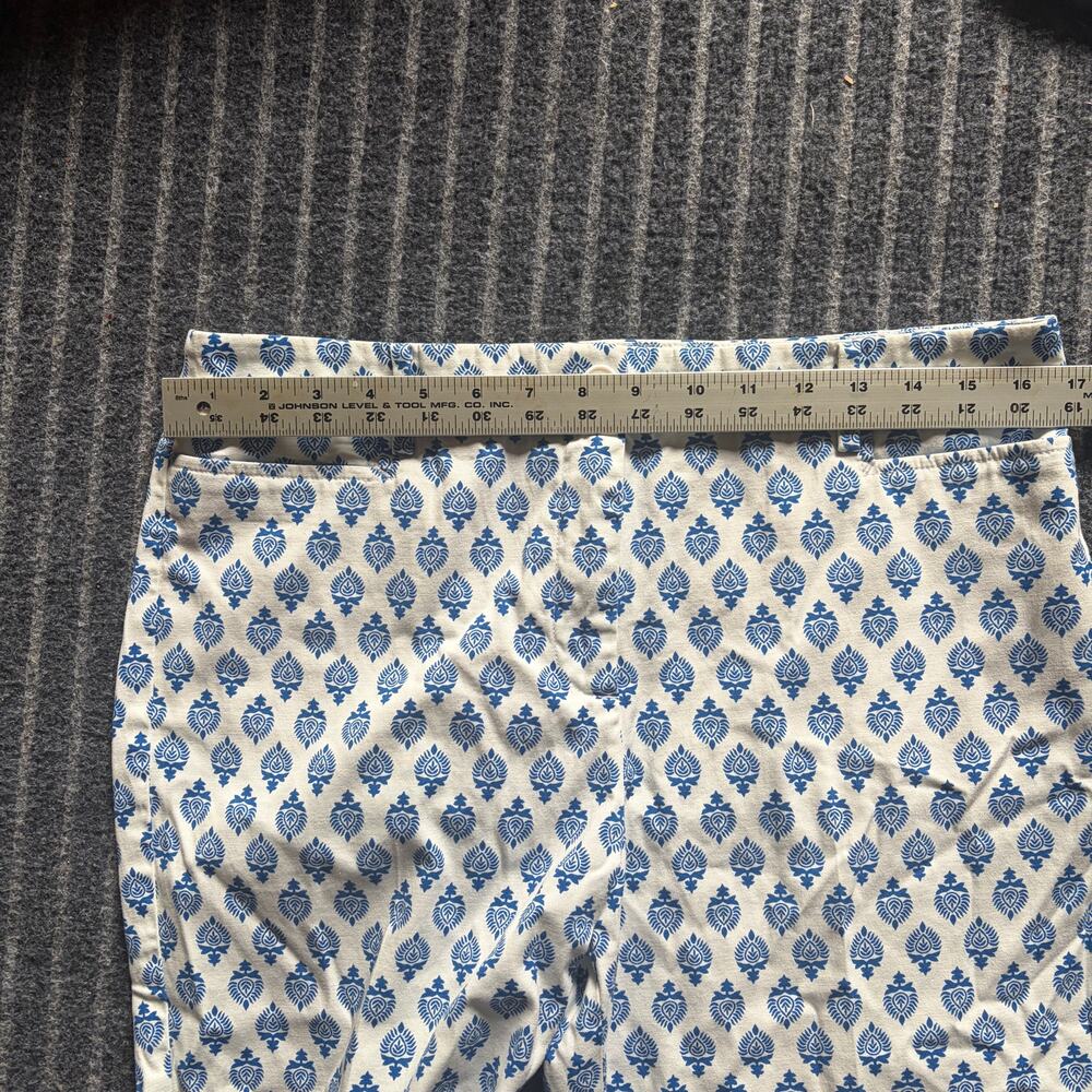 Talbots Perfect Skimmer Pants Size 10 Blue White Cotton - Picture 7 of 11